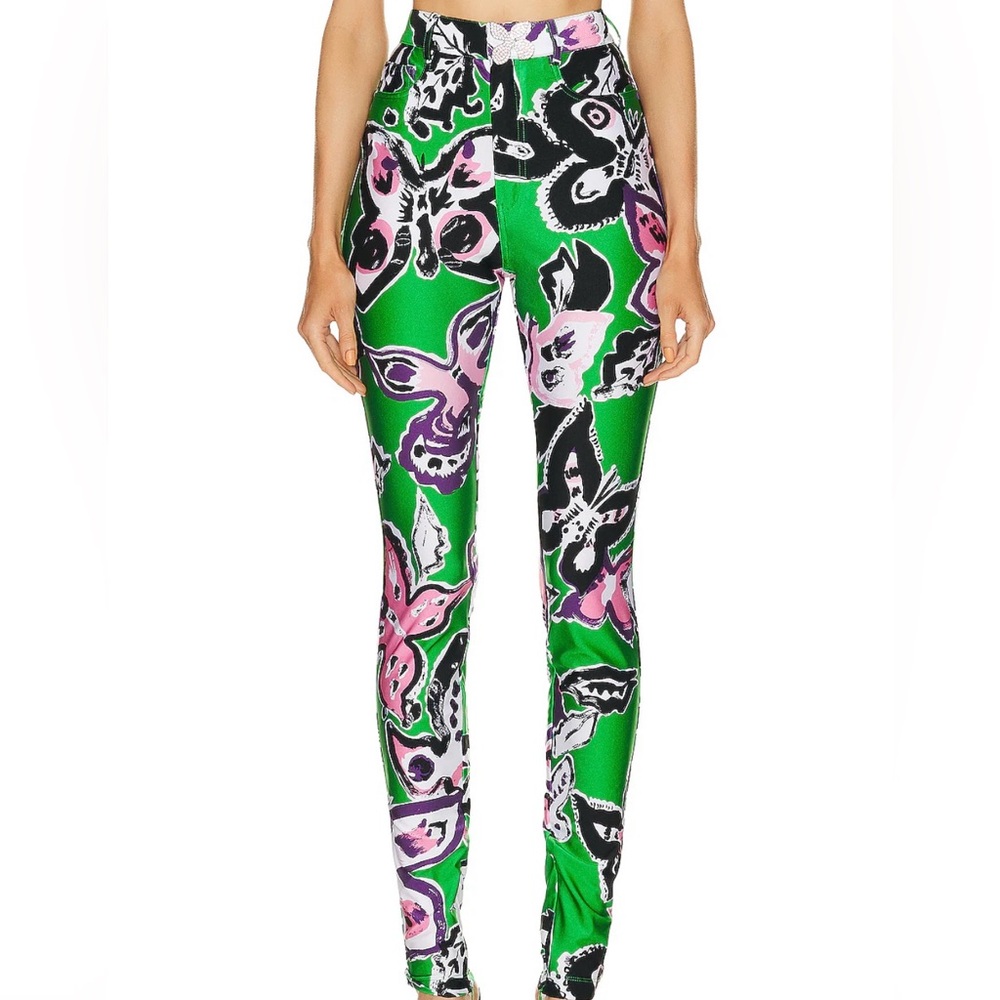 AREA Green and Pink butterfly Leggings